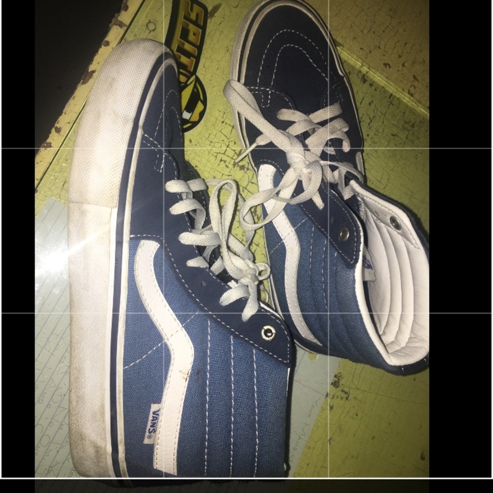Navy blue high top vans